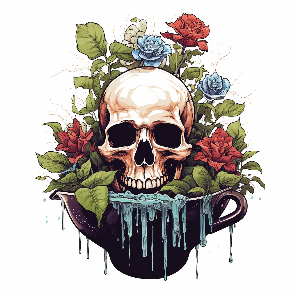 Skull with Growing Plant