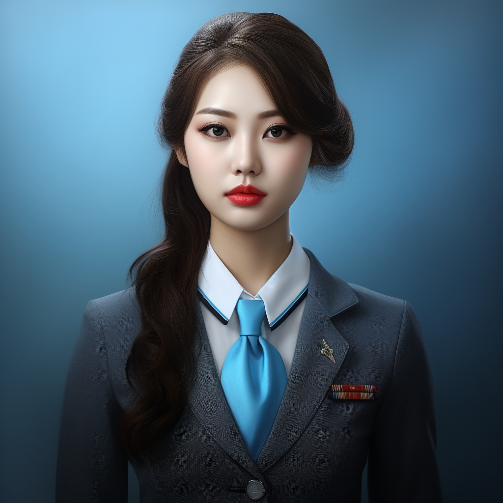 Beautiful stewardess posing for the camera