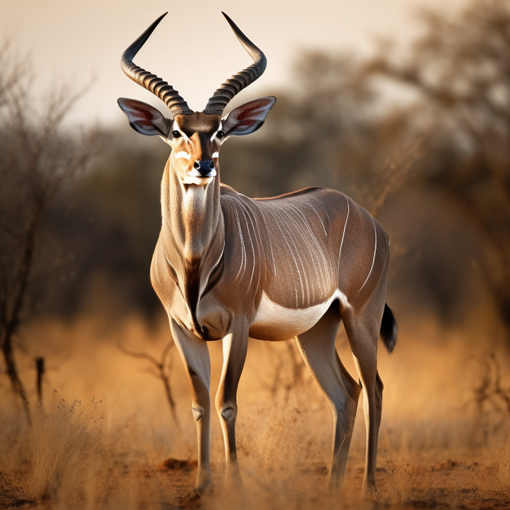 Beautiful strong powerful kudu standing tall