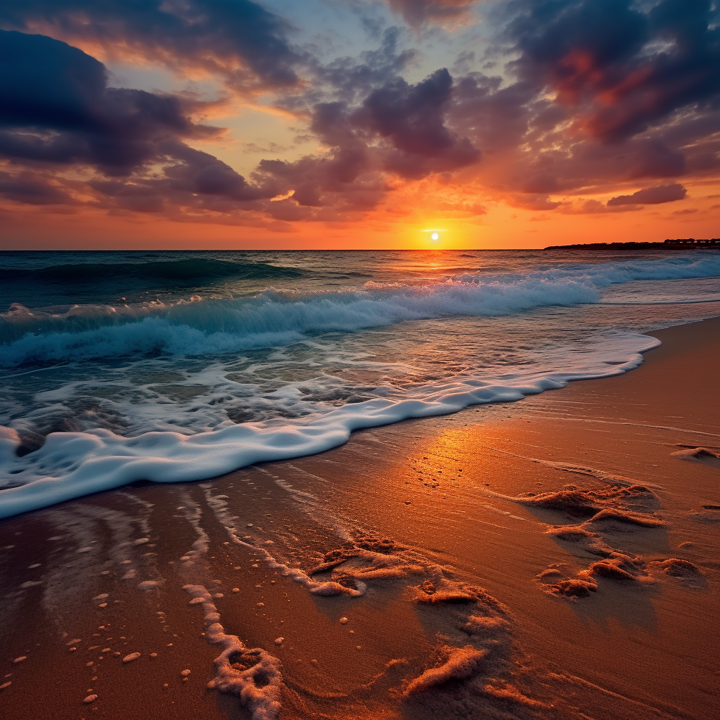 Beautiful Sunset on Beach