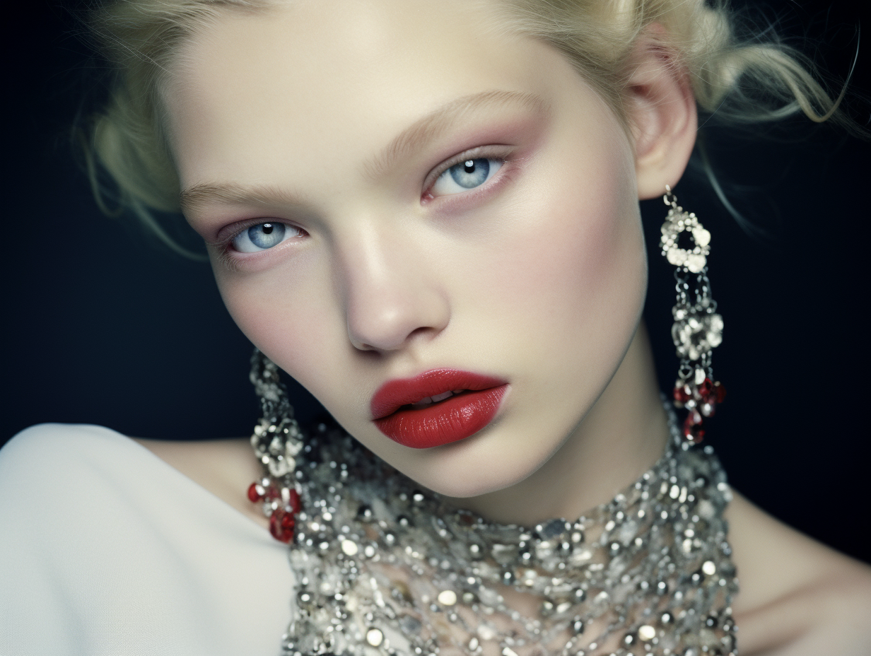 Beautiful Swedish girl wearing Vivian Westwood jewelry