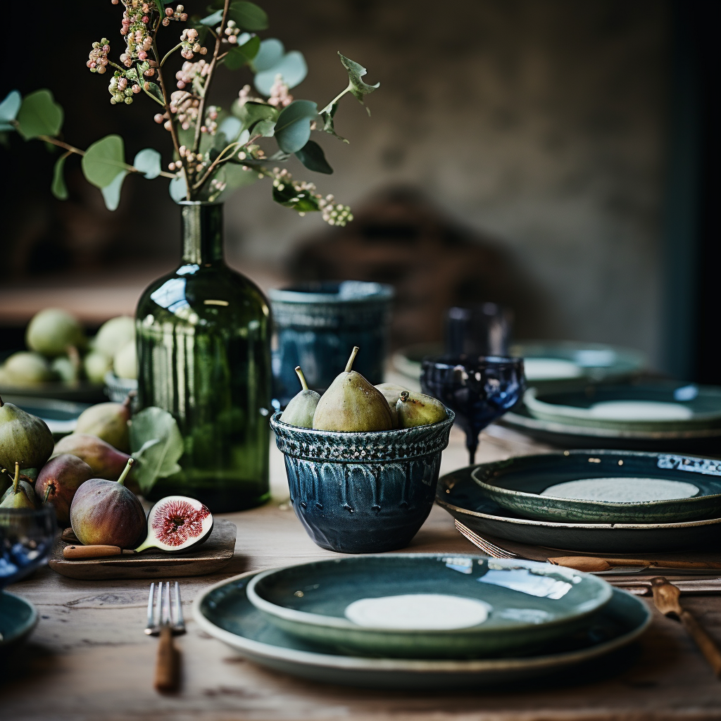 Stunning table setting with organic crockery