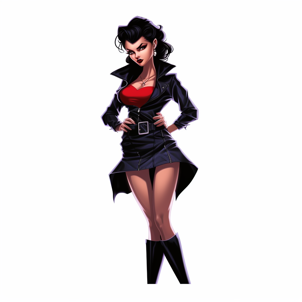 Comic-style vampire girl logo