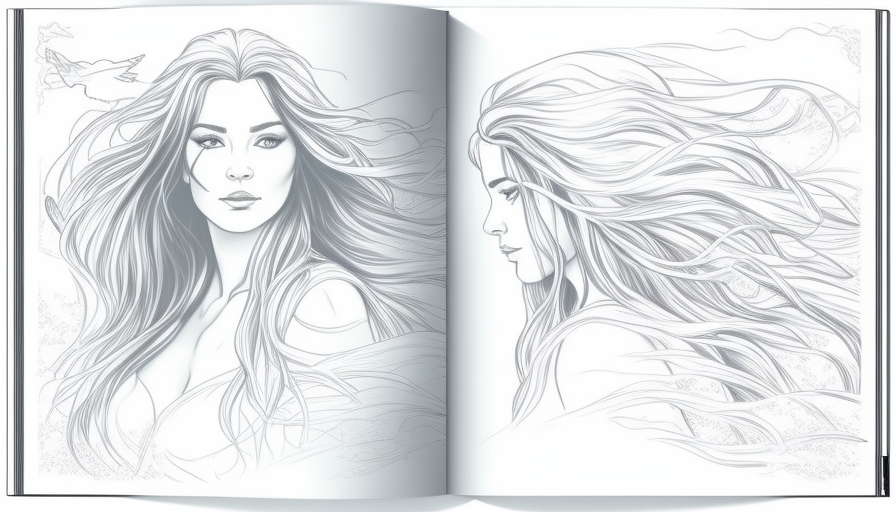 Image of a Beautiful Witch with Long Flowing Hair