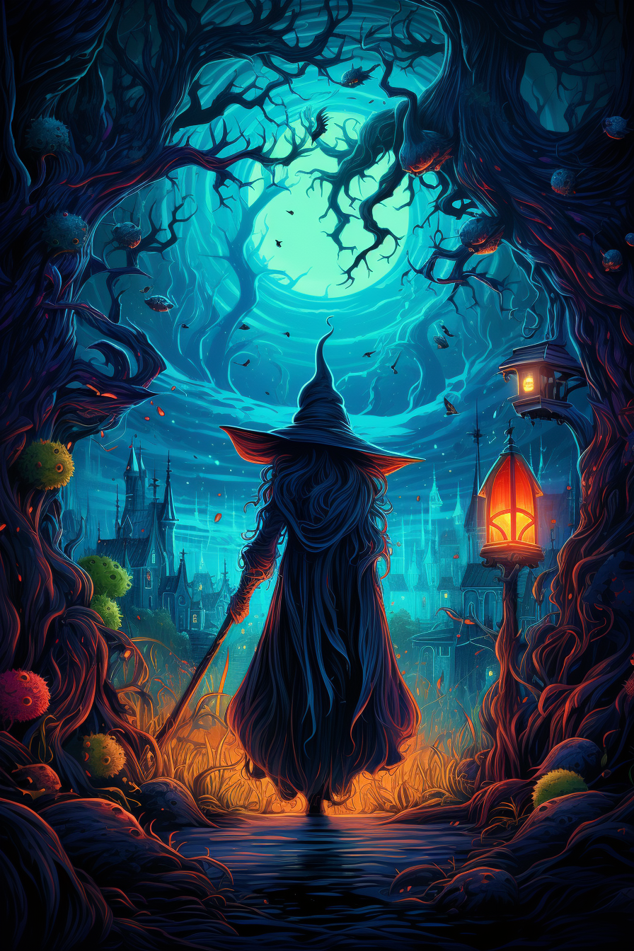 Vibrant Witch Wall Art Painting