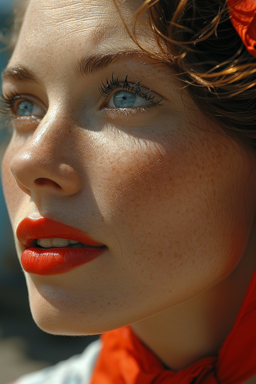 Close-up illustration of a powerful woman's face