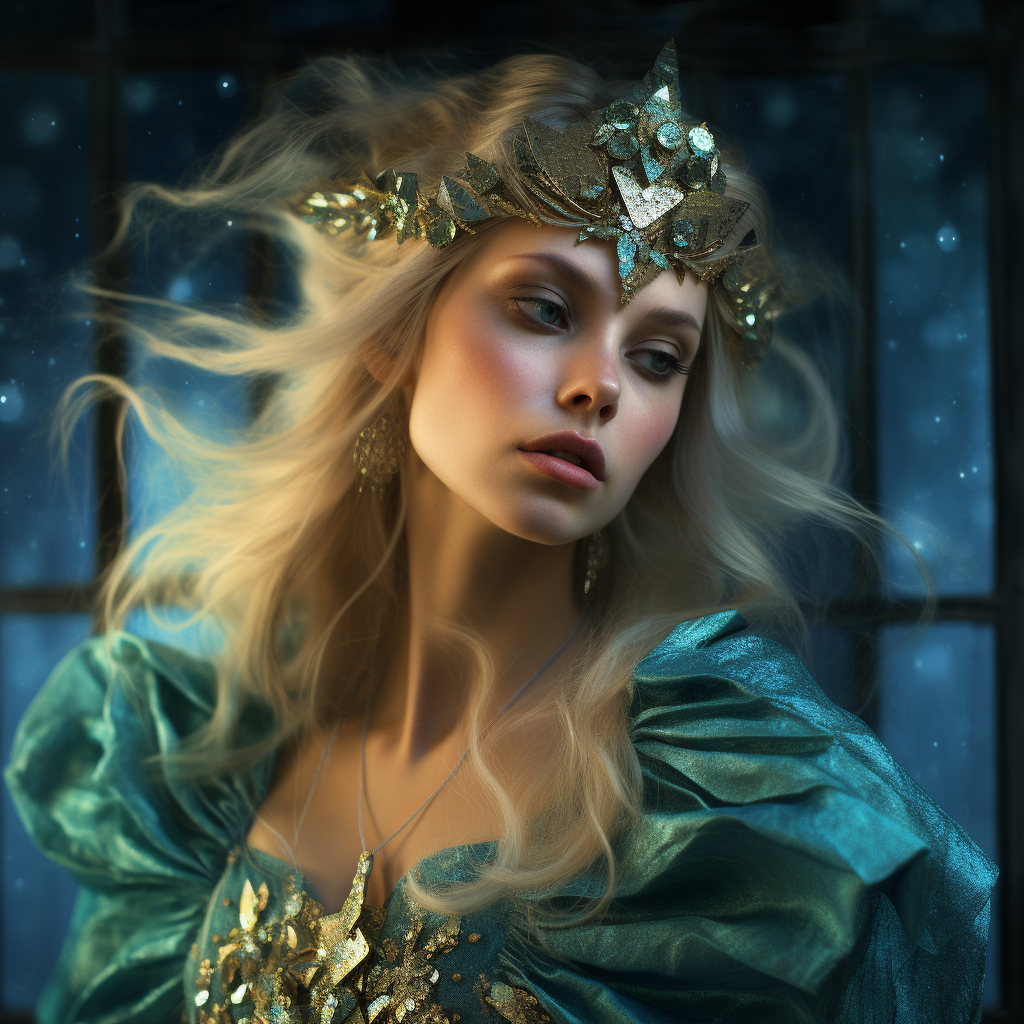 Stunning woman in ethereal fantasy attire