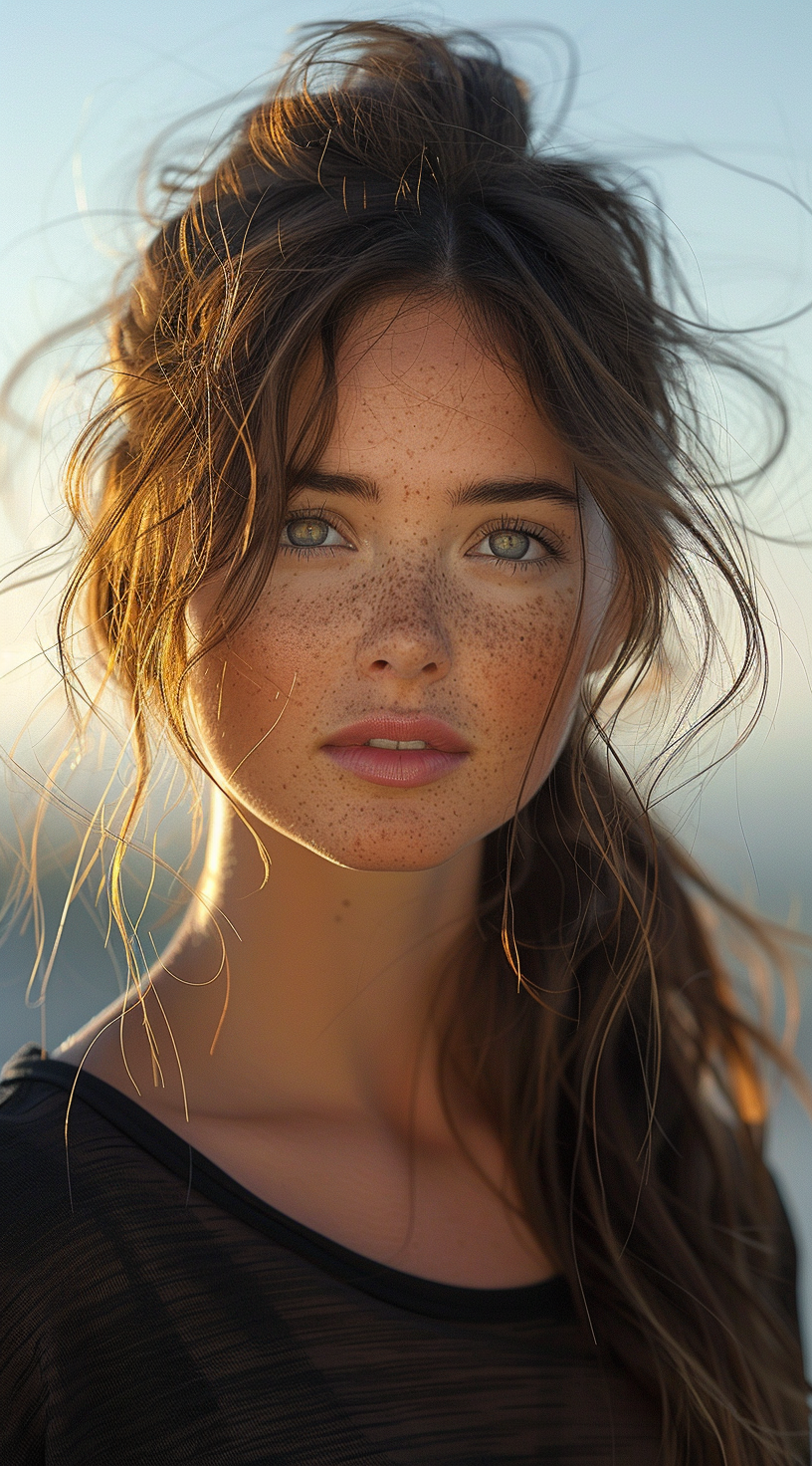 Woman with Brown Hair Outdoors