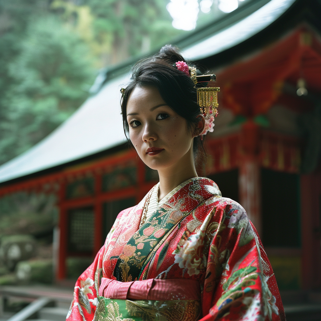 Beautiful woman sightseeing at Nikko Toshogu Shrine