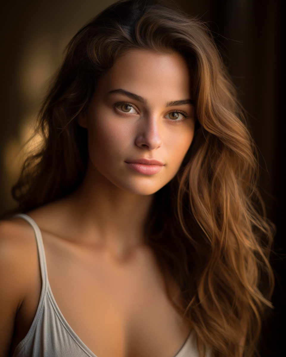 Detailed real woman portrait with natural light