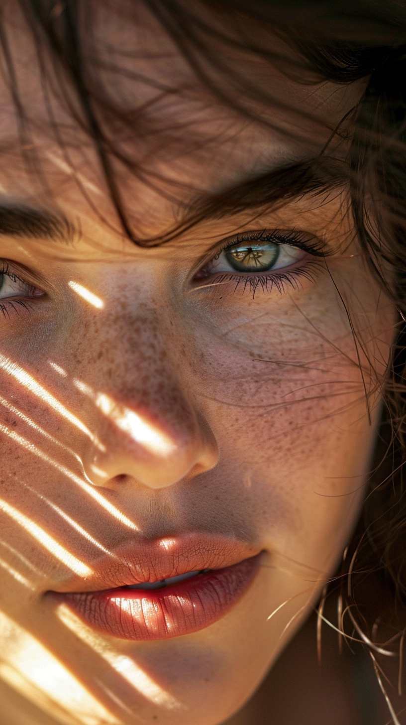 Close-up photo of detailed beautiful woman