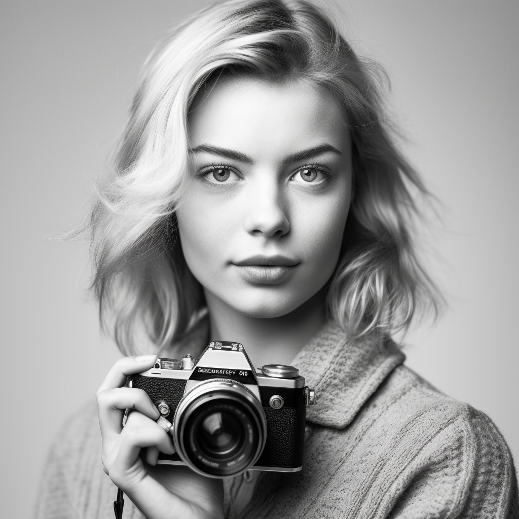 Stunning monochrome portrait of a beautiful woman