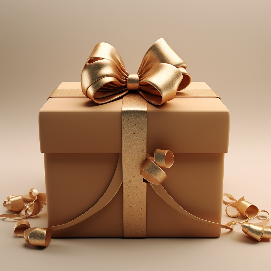 Elegant gift box with golden bow