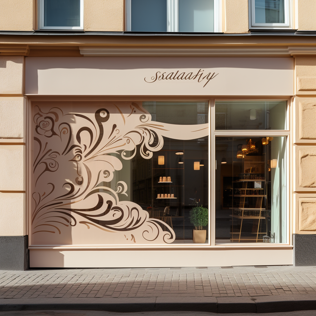 stylish beauty salon window sign