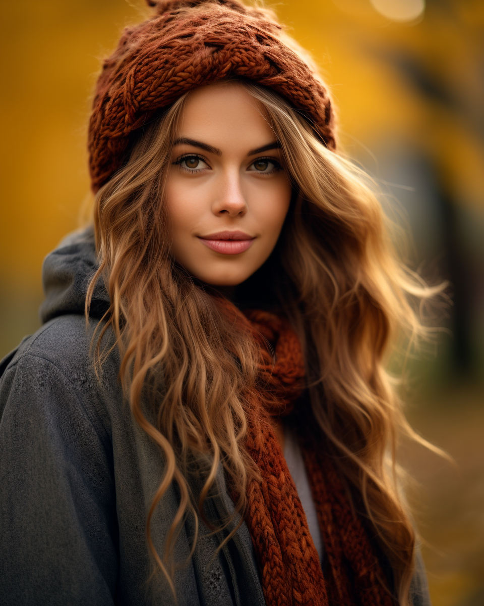 Beautiful woman in autumn portrait