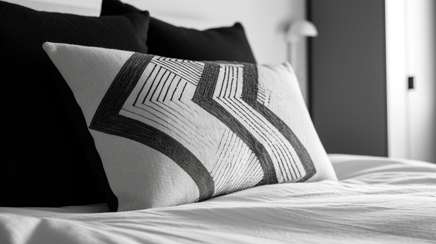 Pillow with Minimalistic Design in Bedroom