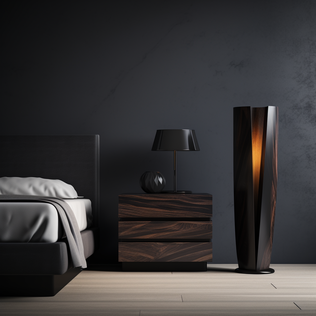 Black Ebony Wood Pedestal Furniture