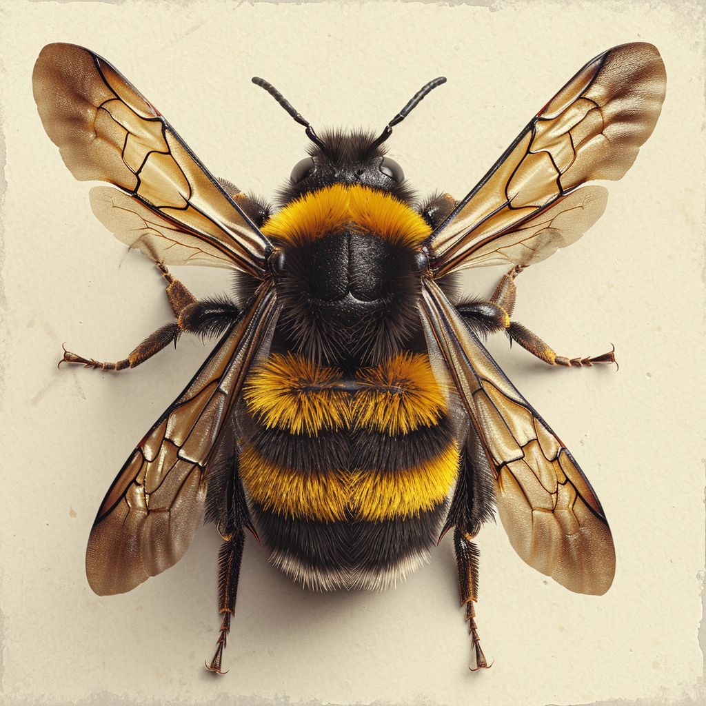 Bee anatomy in detail