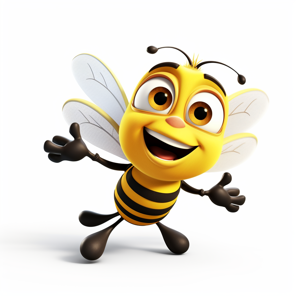 Friendly Bee in 3D Pixar Style