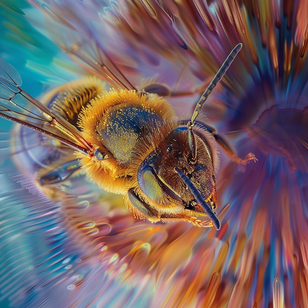 Microscopic view of delicate bee antenna