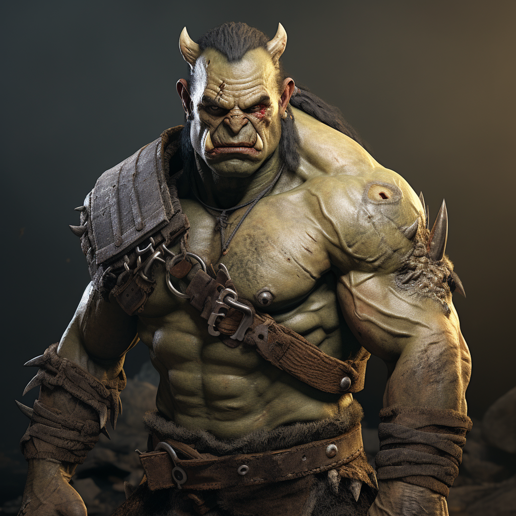 Strong Orc Warrior in Battle