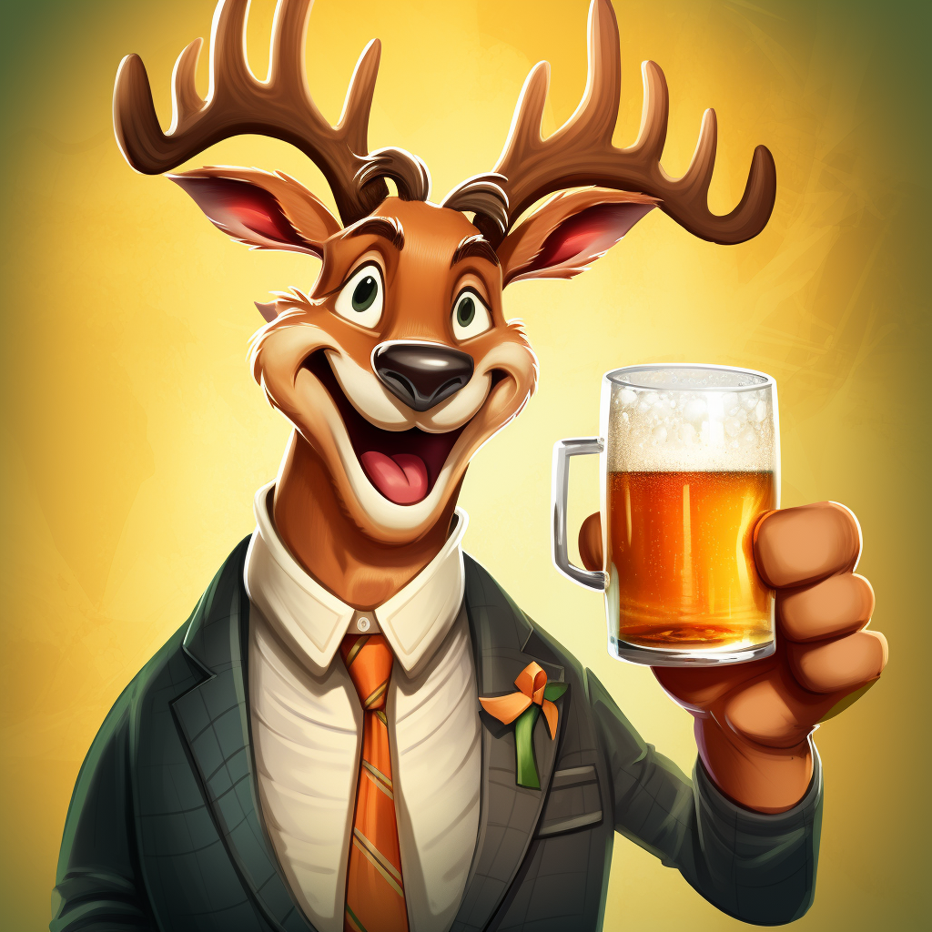 Fun beer cartoon illustration