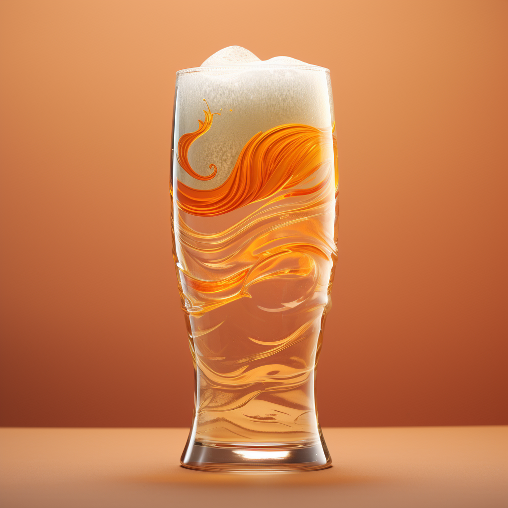 Beer glass with waving flag