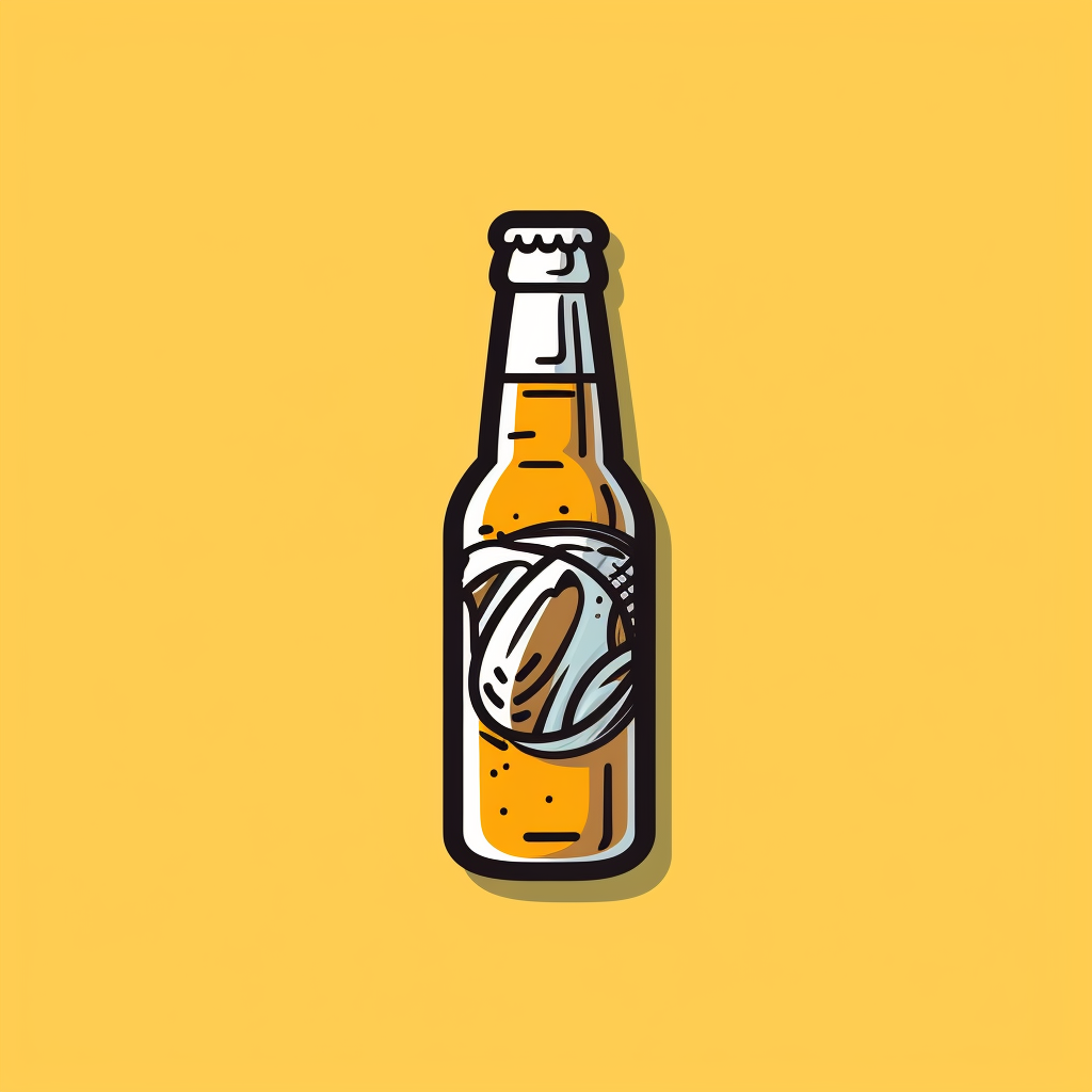 Vector icon of beer with hand-drawn whistle