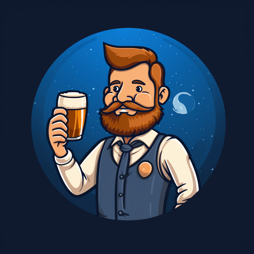 Cartoon-style beer icon for office worker