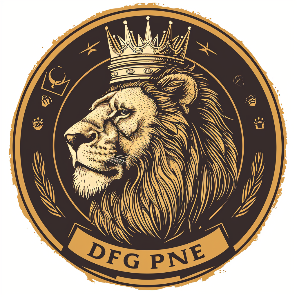 Modern beer pub crawl logo with lion crown