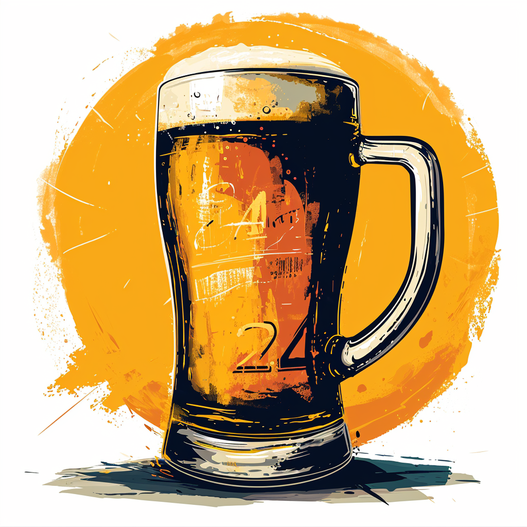 Beer pub crawl logo with number 24