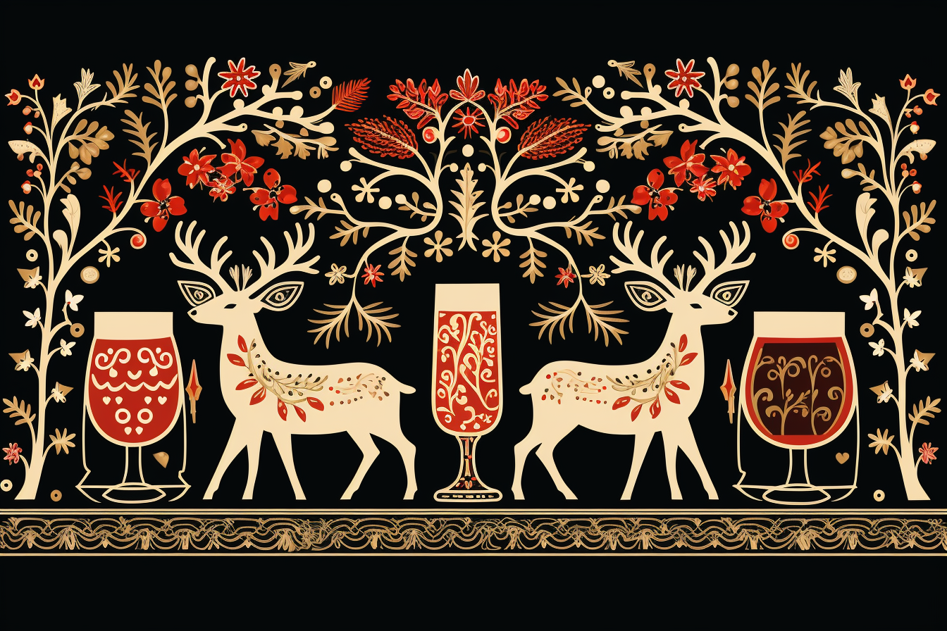 Fun Beer Reindeer Christmas Border