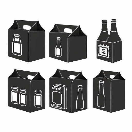 Black and White Beer Packaging Vector