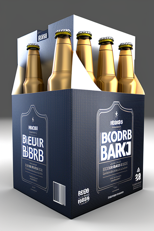 Photorealistic beer pack packaging on white background