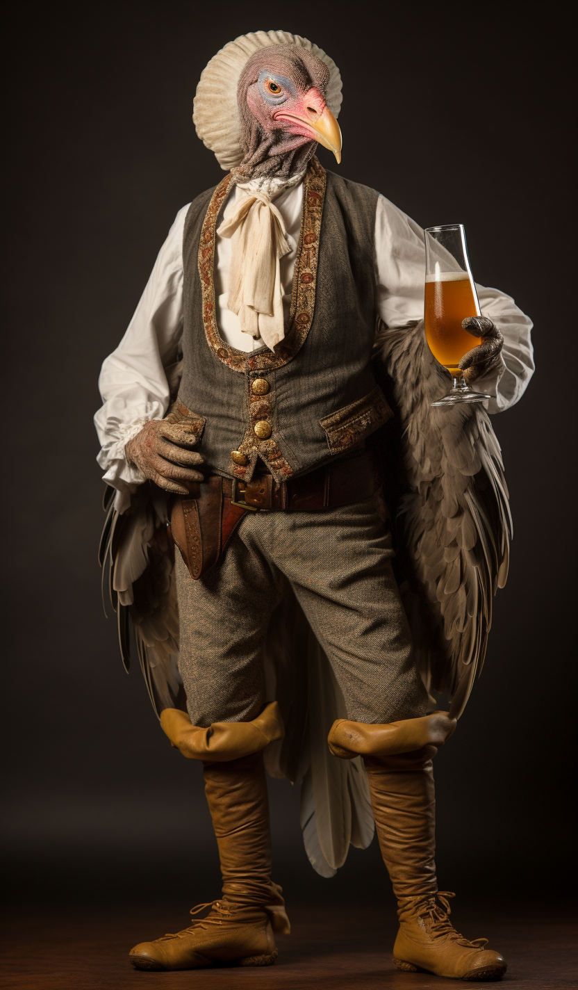 Beer-themed Thanksgiving character photo