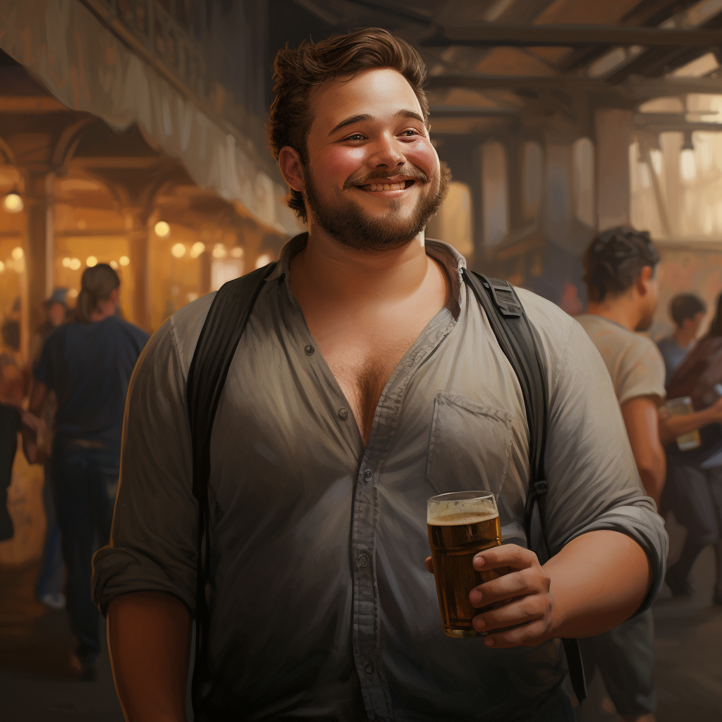 Handsome Man with Big Beerbelly