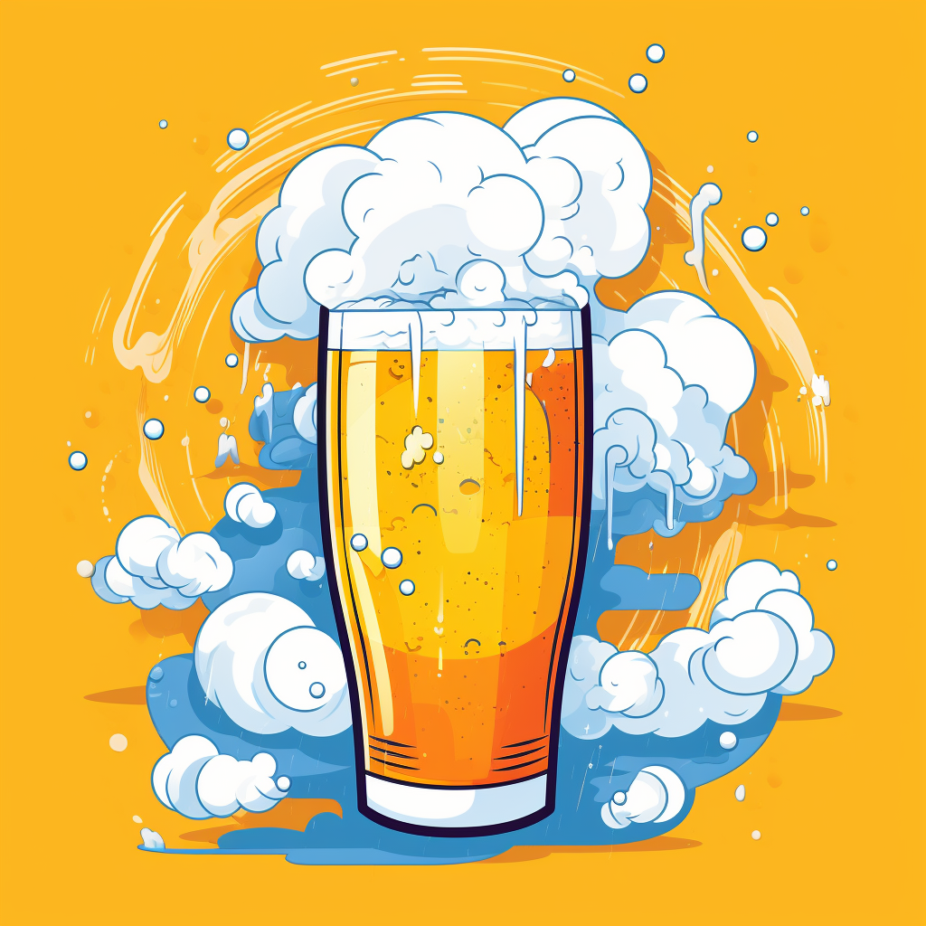 Colorful beerglass foam illustration