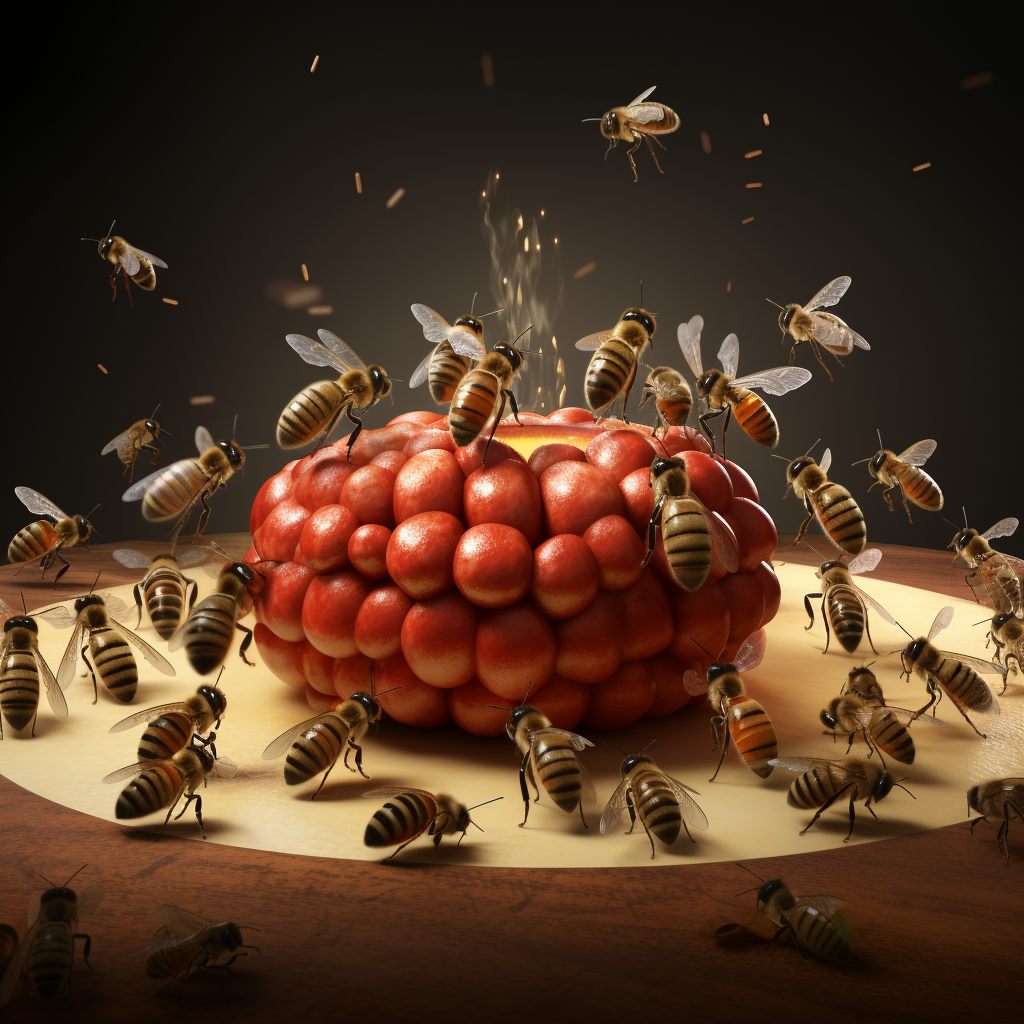 Bee colony and apples signing treaty