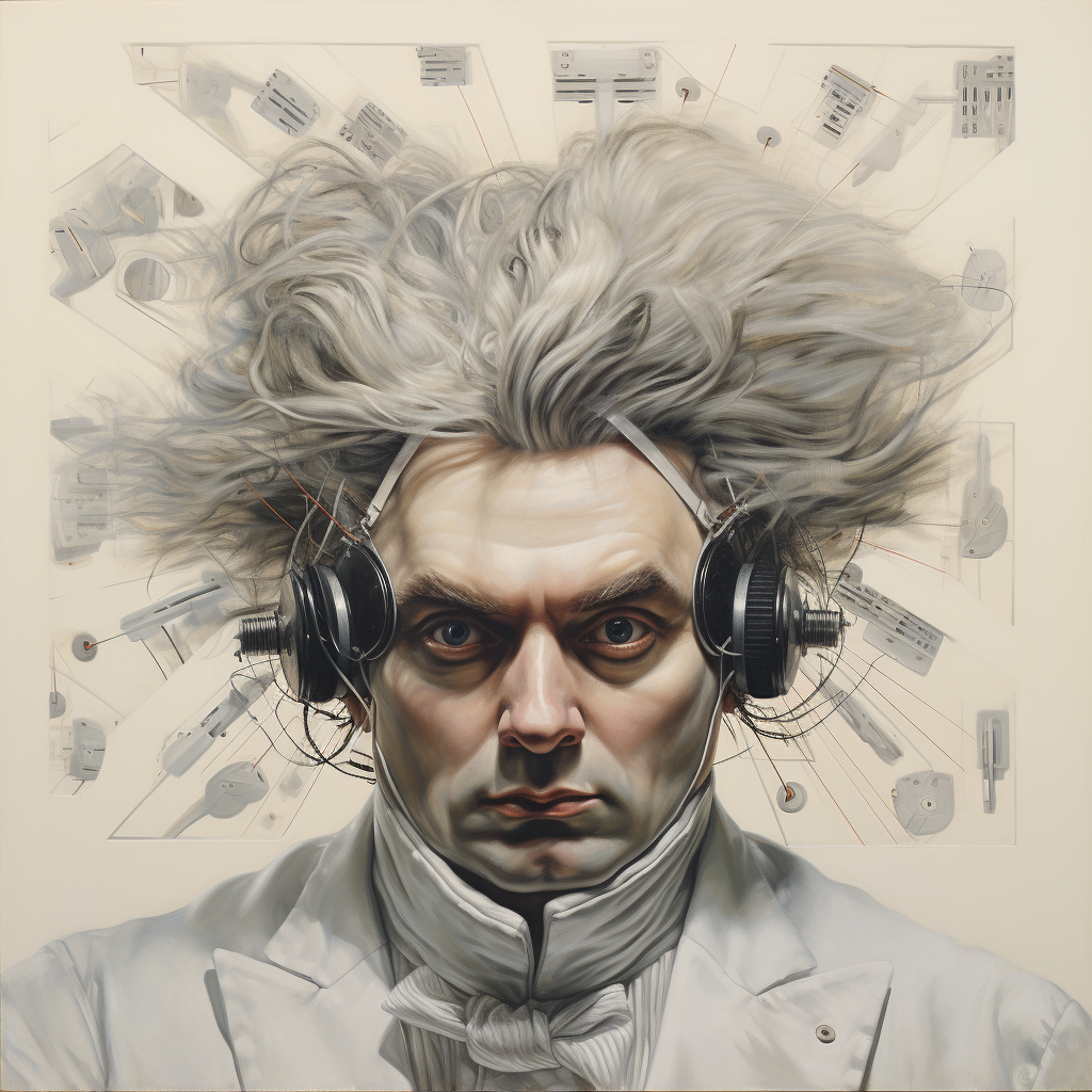 Portrait of Beethoven with cool hair