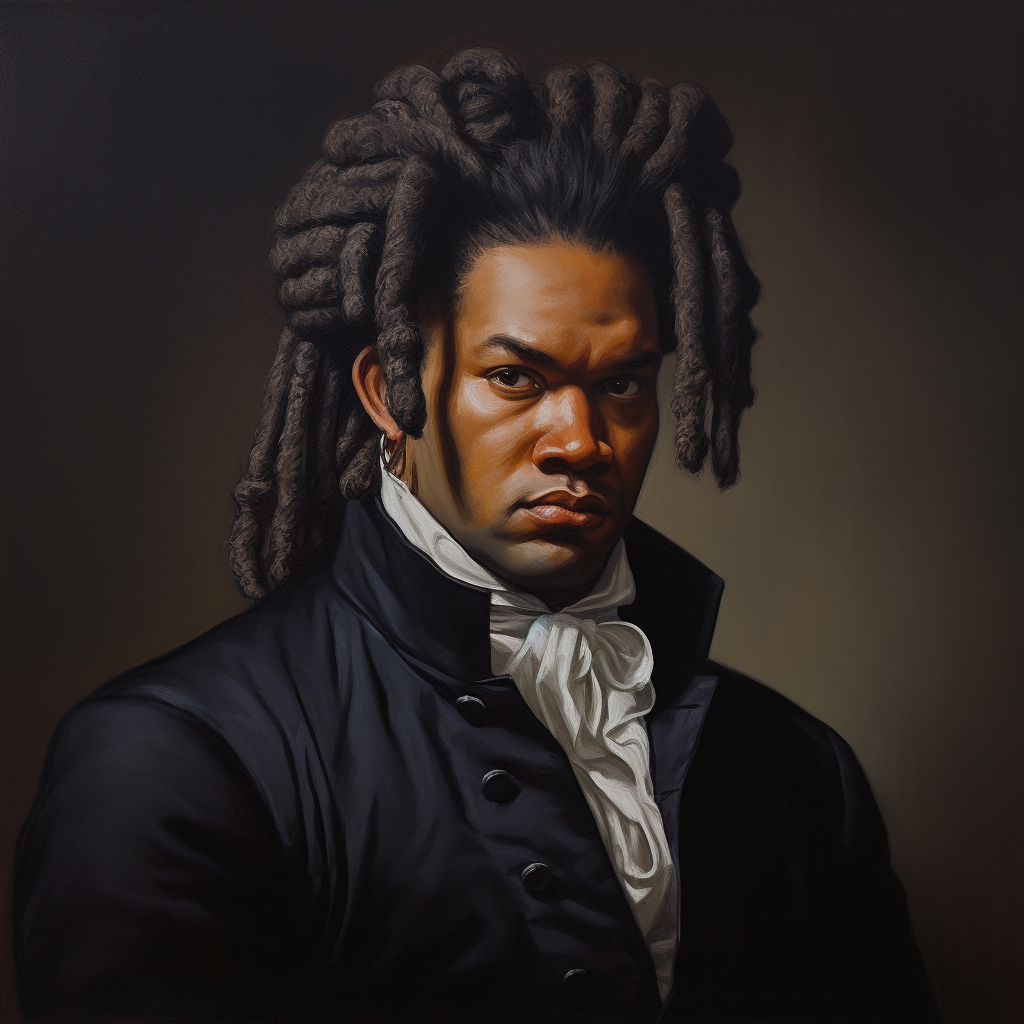 Beethoven with cornrow hairstyle