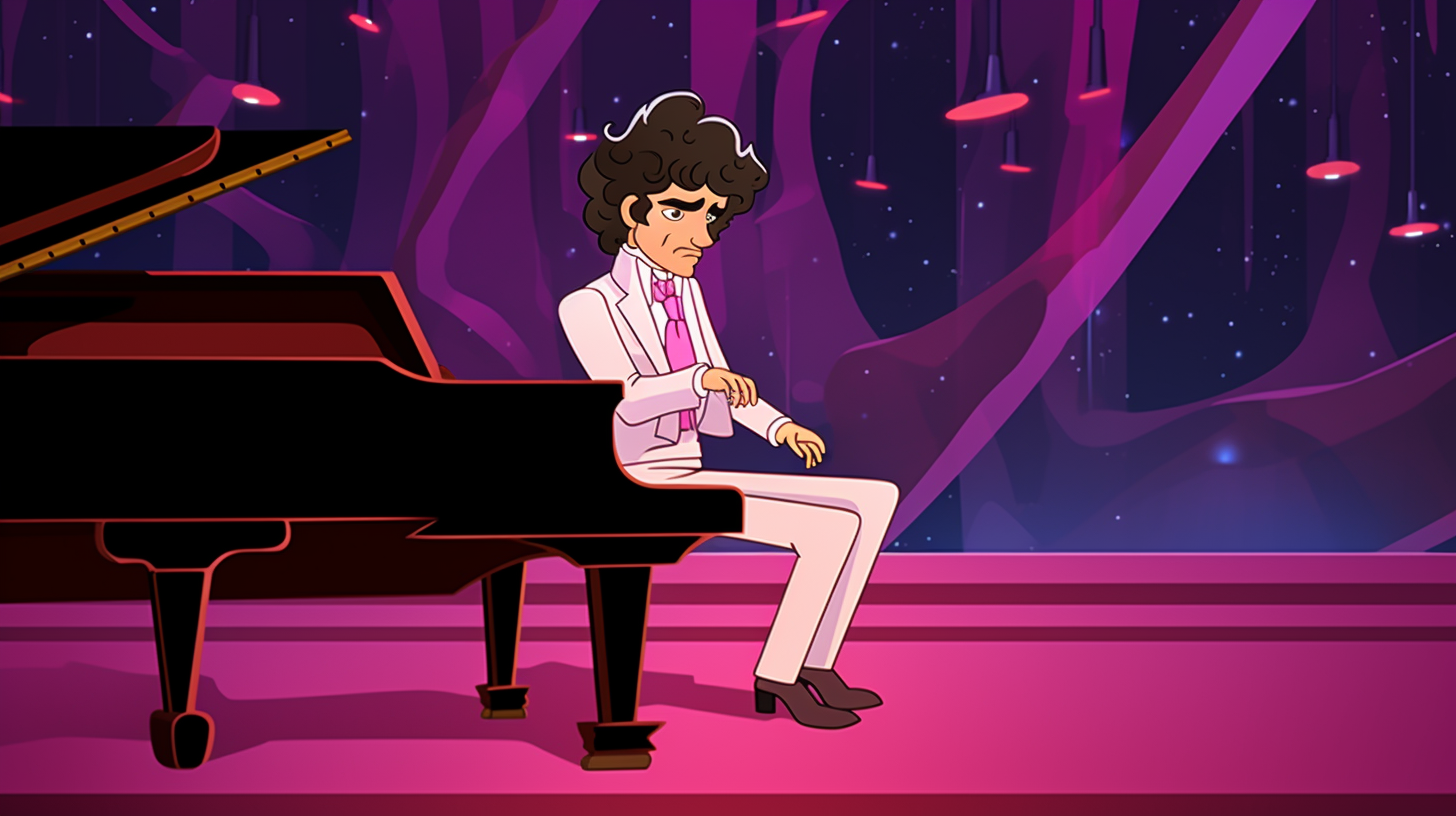 Beethoven playing piano in disco