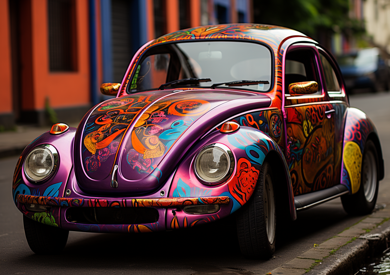 Beetle Volkswagen in Brazil with Graffiti