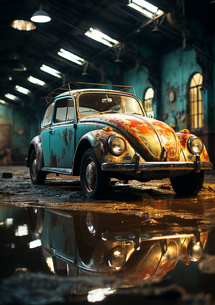 Beetle Volkswagen with Graffiti in Brazil