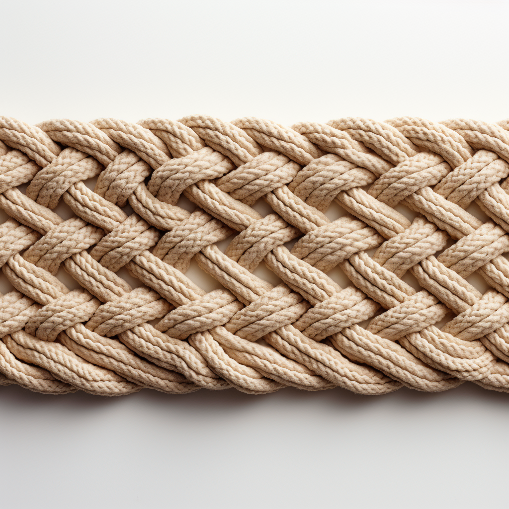 Beige knitted rope horizontal