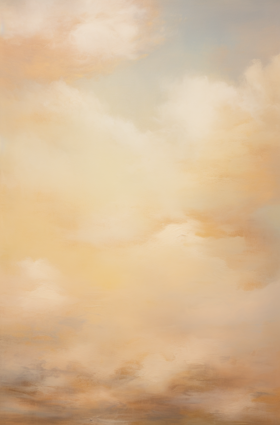 Painting of a Beige and White Sky