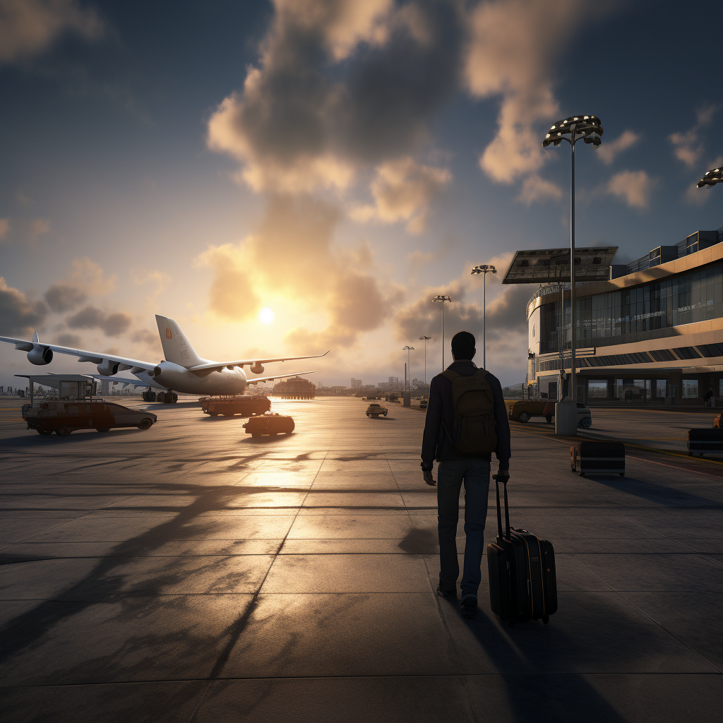 Man leaving Beirut Airport in Unreal Engine