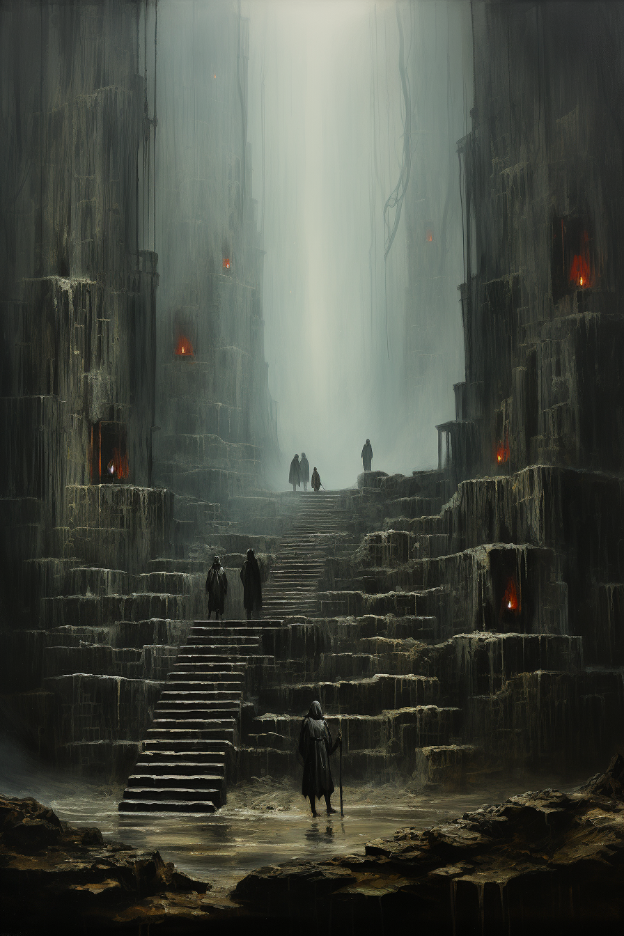 Dark and Enigmatic Beksinski Art Stairs