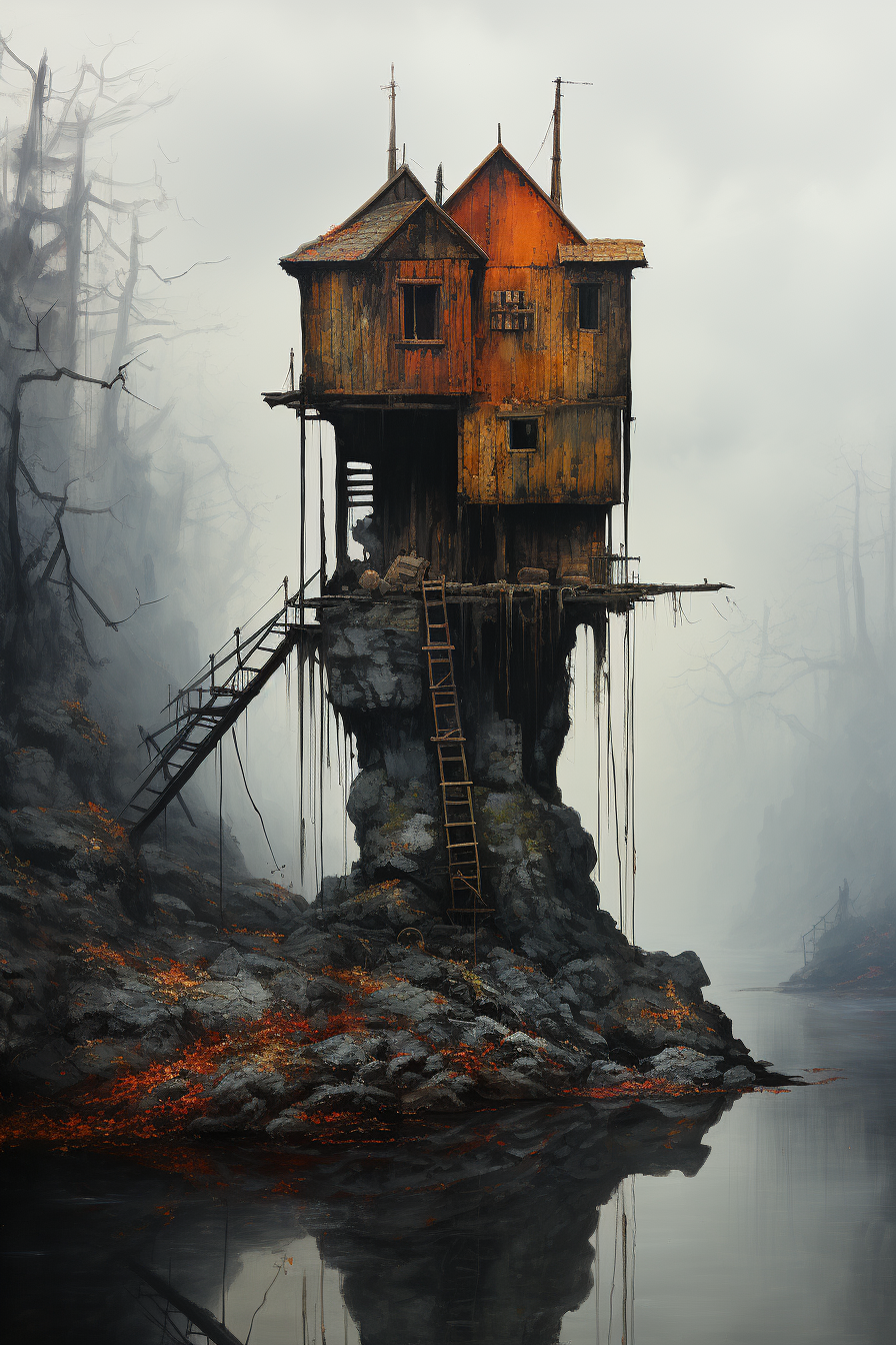 Beksinski Art House Painting