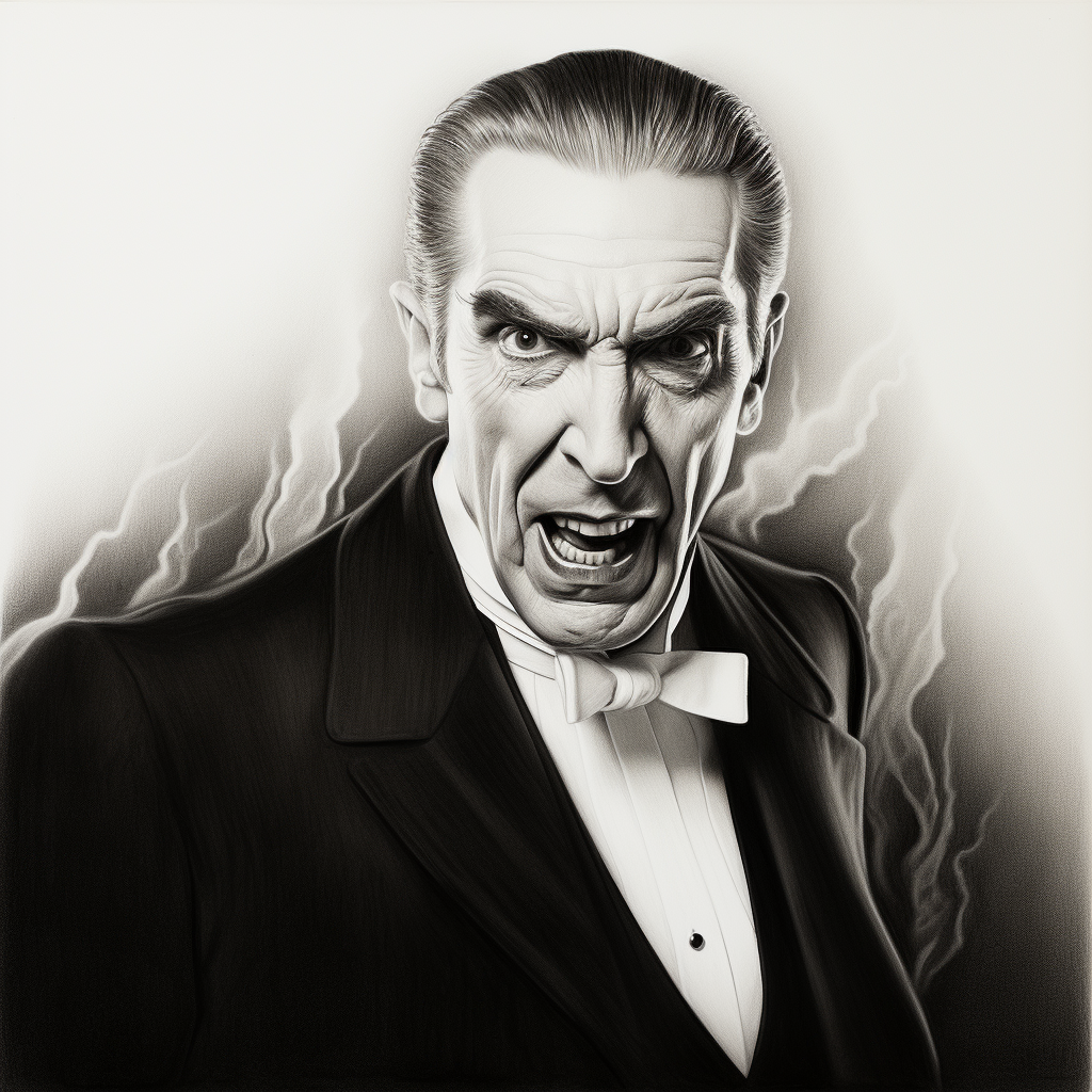 Bela Lugosi with sharp teeth