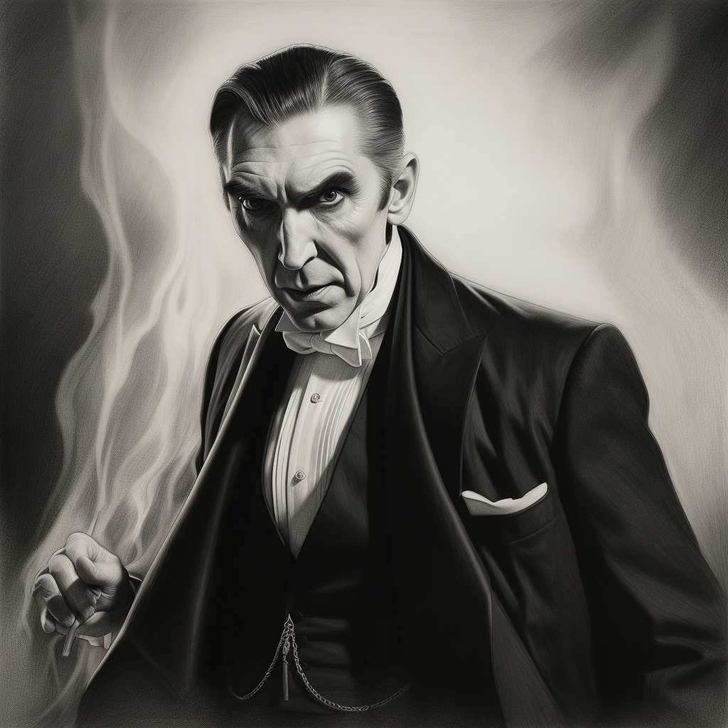 Bela Lugosi vampire drawing artwork